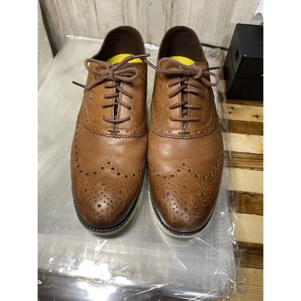 Cole Haan Zerogrand Men's Wingtip Oxford Brown Leather Shoes  11 M  Rubber Sole
